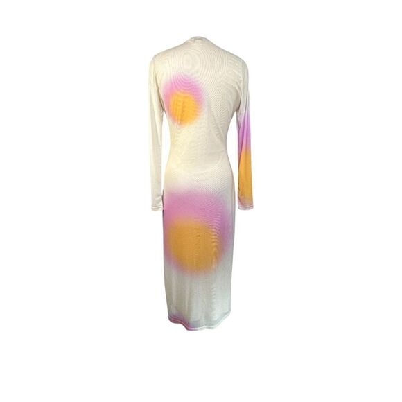 Find Me Now Aura Cream Mesh Sun Design Midi Dress | M - Picture 5 of 10